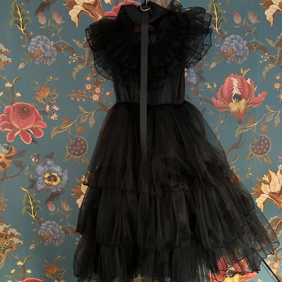 Wednesday Adams Black Tulle Layered Dress Size 7-8 - Picture 3 of 3